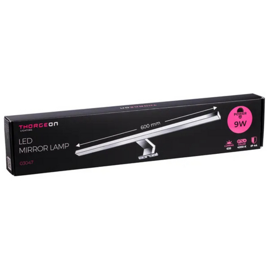 Gaismeklis LED spogulim / gleznai, 9W, 635lm, 60cm, IP44, hroms, THORGEON