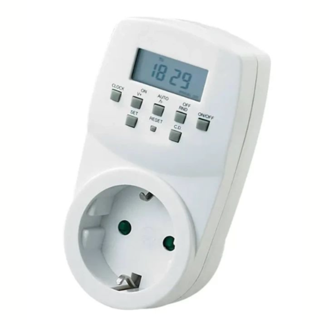 Mini elektroniskais nedēļas taimeris, 12/24 progr., 20 on/off progr., NI-MH akumul., TS-ED201