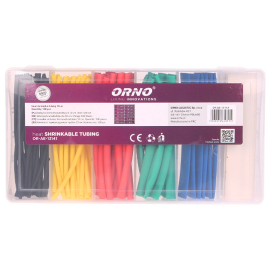 Termocauruļu komplekts 1.5-13mm, 100gab., 10cm garums, ORNO