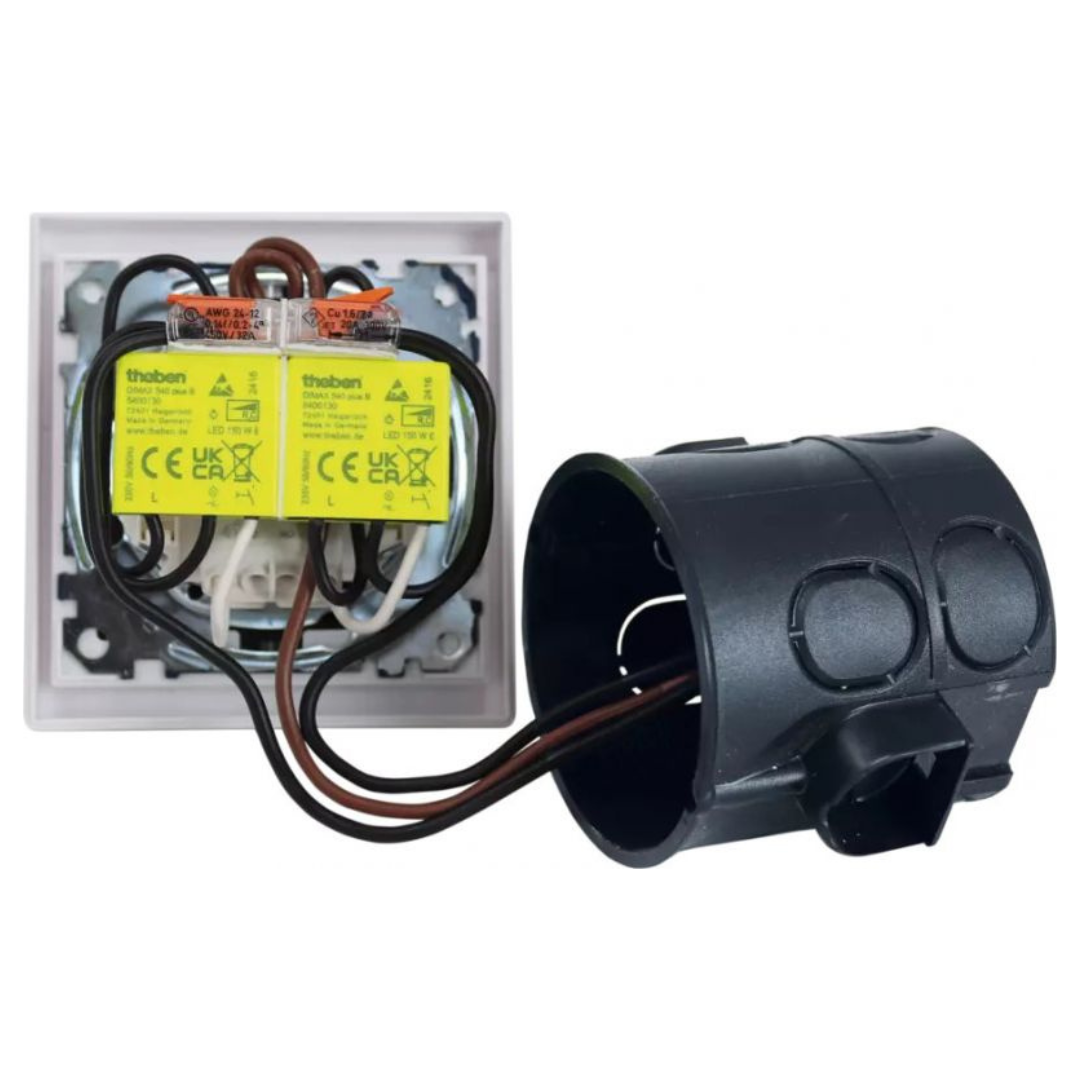 Dimmeris / Universāls reostata slēdzis R, C, LED, LED regulēšana no 2 līdz 150W, vadība notiek ar tasterslēdzi, der visiem slēdžu ražotājiem, THEBEN