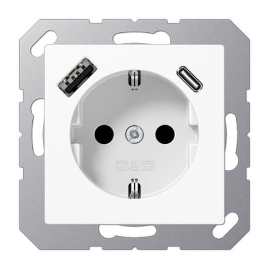 Rozete ar USB-A + USB-C ligzdu, balta, AS500 / A500