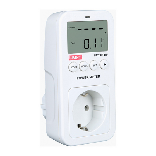 Elektroenerģijas skaitītājs rozetē, 1F, 16A, LCD displejs, UT230B-EU, UNI-T