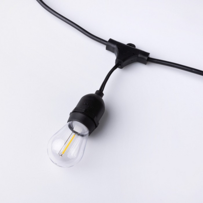Spuldžu dārza virtene ar 10 patronam uz E27, ar 1W LED spuldzēm komplektā, 2700K, āra teritorijām un iekštelpām, garums 10m (var savienot savā starpā vairākas), IP44, ECOLIGHT