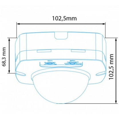 Klātbūtnes sensors balts, virsapmetuma, 360 grādi, 20m diametrs, IP65, 2000W, ALIO PRO PS-360-20IW, VEXEN