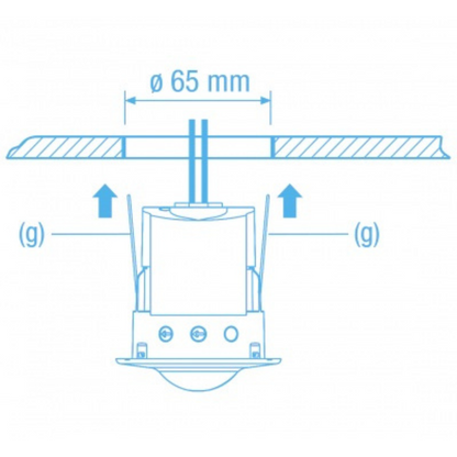 Klātbūtnes sensors ar melno lēcu, zemapmetuma, 360°, 10m, 2000W, IP44, SENSA PRO PF-360-10-1BBi, VEXEN