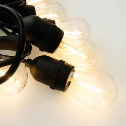 Spuldžu dārza virtene ar 10 patronam uz E27, ar 1W LED spuldzēm komplektā, 2700K, āra teritorijām un iekštelpām, garums 10m (var savienot savā starpā vairākas), IP44, ECOLIGHT