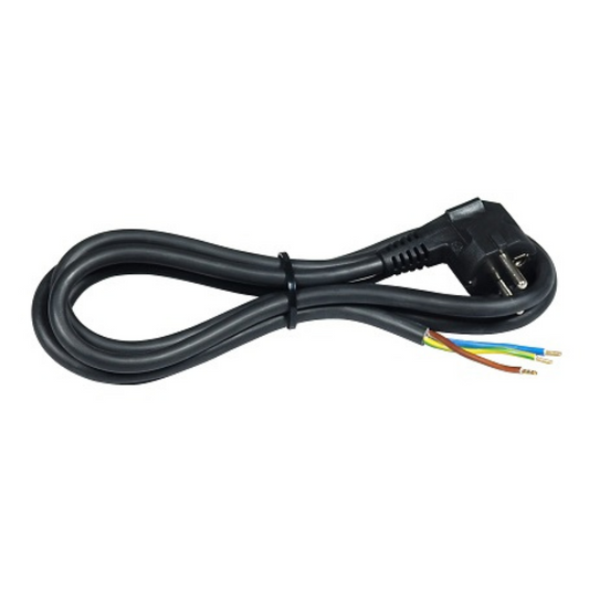 Vads ar dakšu, 1.5m, melns, 16A, 250V, ~ 3500W, H05VV-F 3x1.5