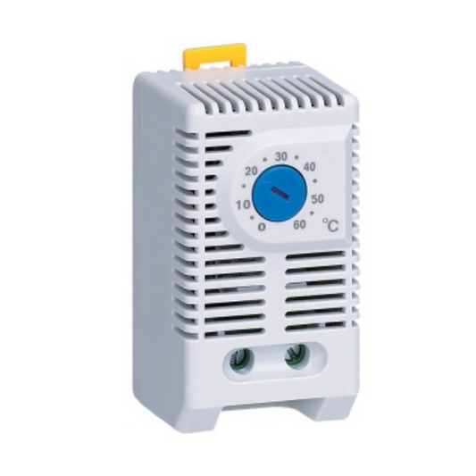Sadales skapju ventilatoru termostats ar NO kontaktu, TA0060NO, 230V, 10A, 0C...+60C, VEXEN