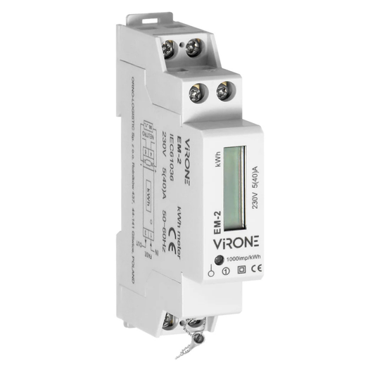 Elektroenerģijas skaitītājs 1F 40A LCD displejs, uz DIN sliedes